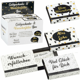 Geldgeschenk Box schwarz-gold