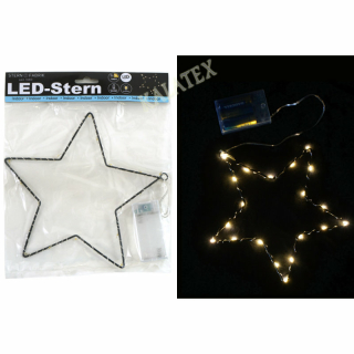 Metallstern mit 20 LED, warmweiss