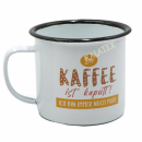 Kaffeebecher mit Spruch 350 ml, Metall