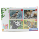 Puzzle Wilde Tiere 4 in 1