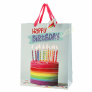 Geschenktasche Happy Birthday Torte mit Glitter large