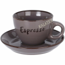 Espressotasse mit Untersetzer 100ml Steingut